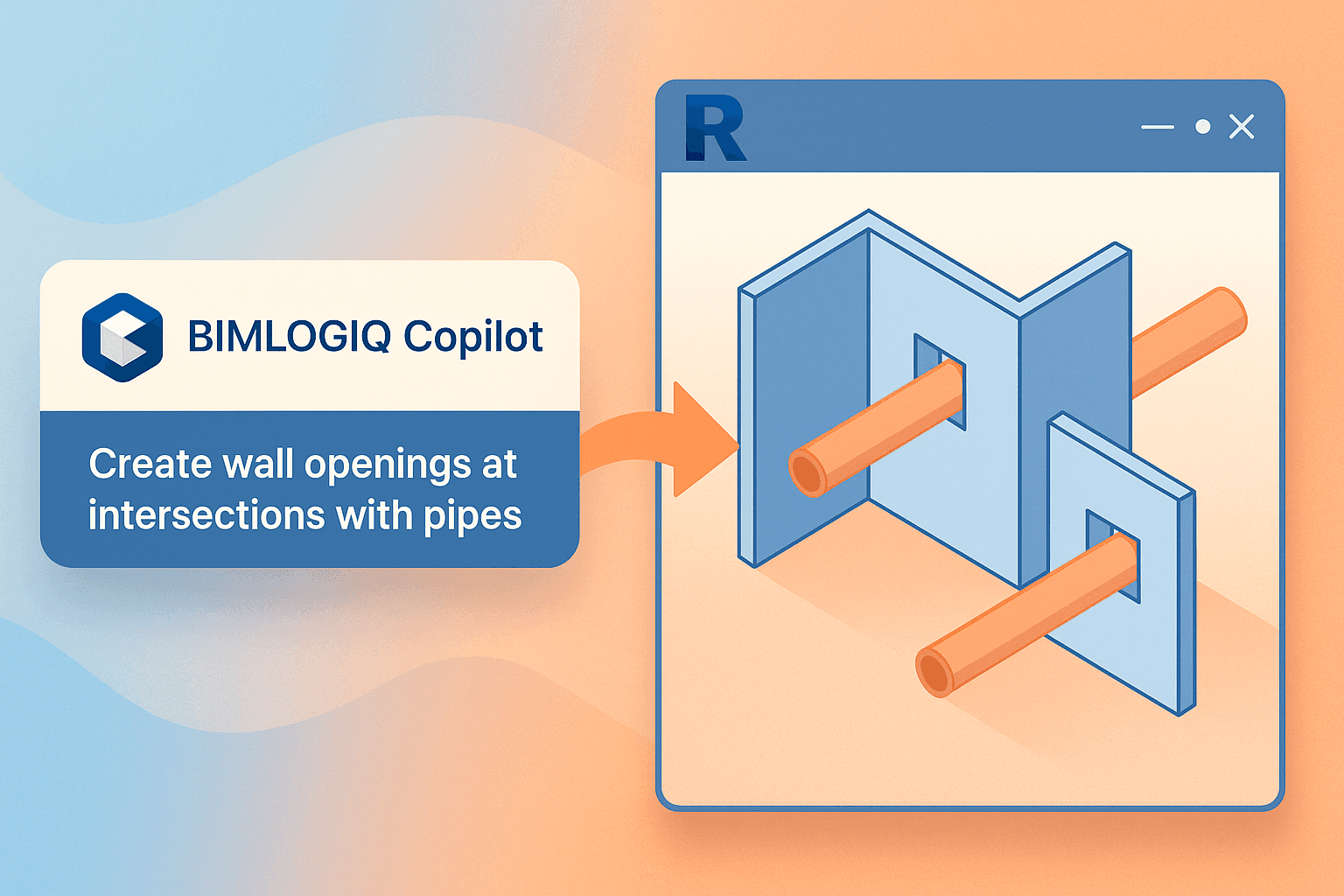 Cover image for Automating Wall Openings for Pipe Intersections in Revit Using AI with BIMLOGIQ Copilot