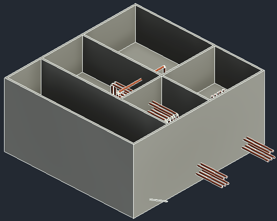 3D view before pipe openings
